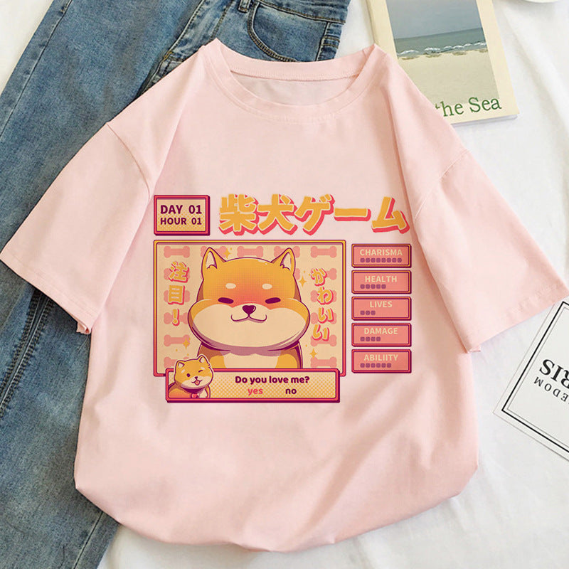 Cat Kawaii Cartoon Pattern T-shirt